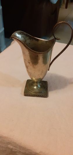 Antique Silver Plated Helmet Shaped Creamer