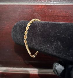 10KT GOLD ROPE BRACELET 4MM 8inches