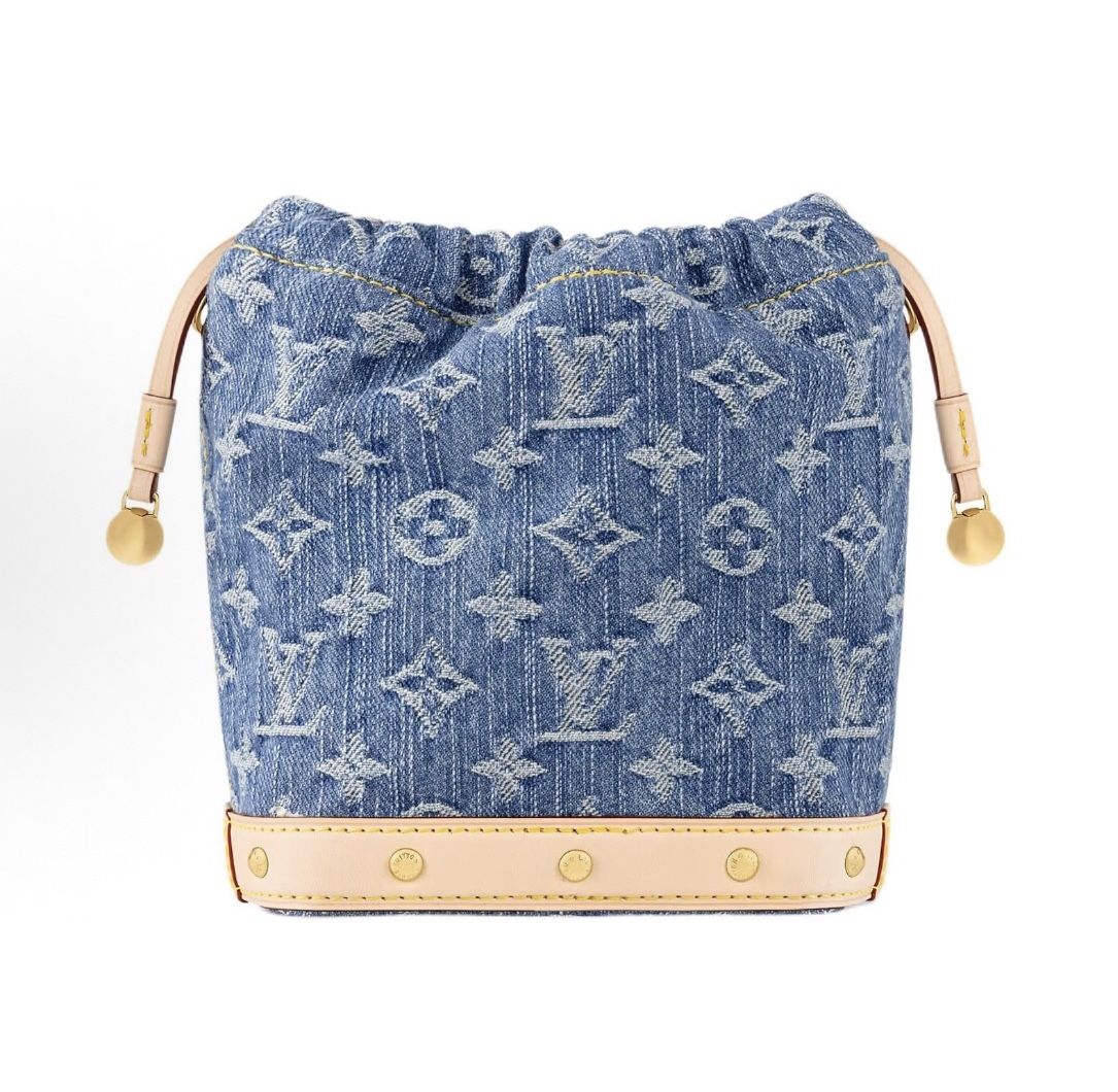 LOUIS VUITTON Nano Noé Classic Metal Brand Printed Detachable Adjustable Shoulder Strap Fabric Bucket Bag Crossbody Shoulder Bag Women's Blue(p418)73