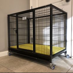 🌕NEW🌕 37” Heavy Duty Dog 🐕 Kennel 🐶 Cage With Wheels⚠️