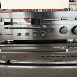 Yamaha Stereo Receiver and  Yamaha CD Changer and 2 Polk Speakers