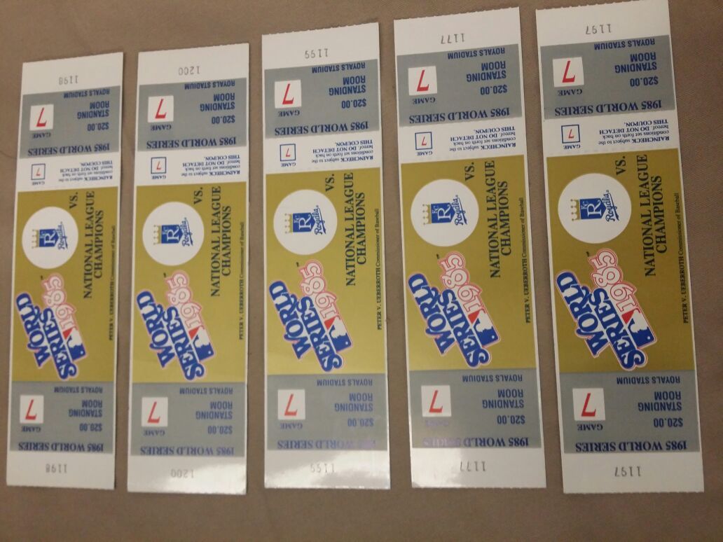1985 world series game used full tickets games 7