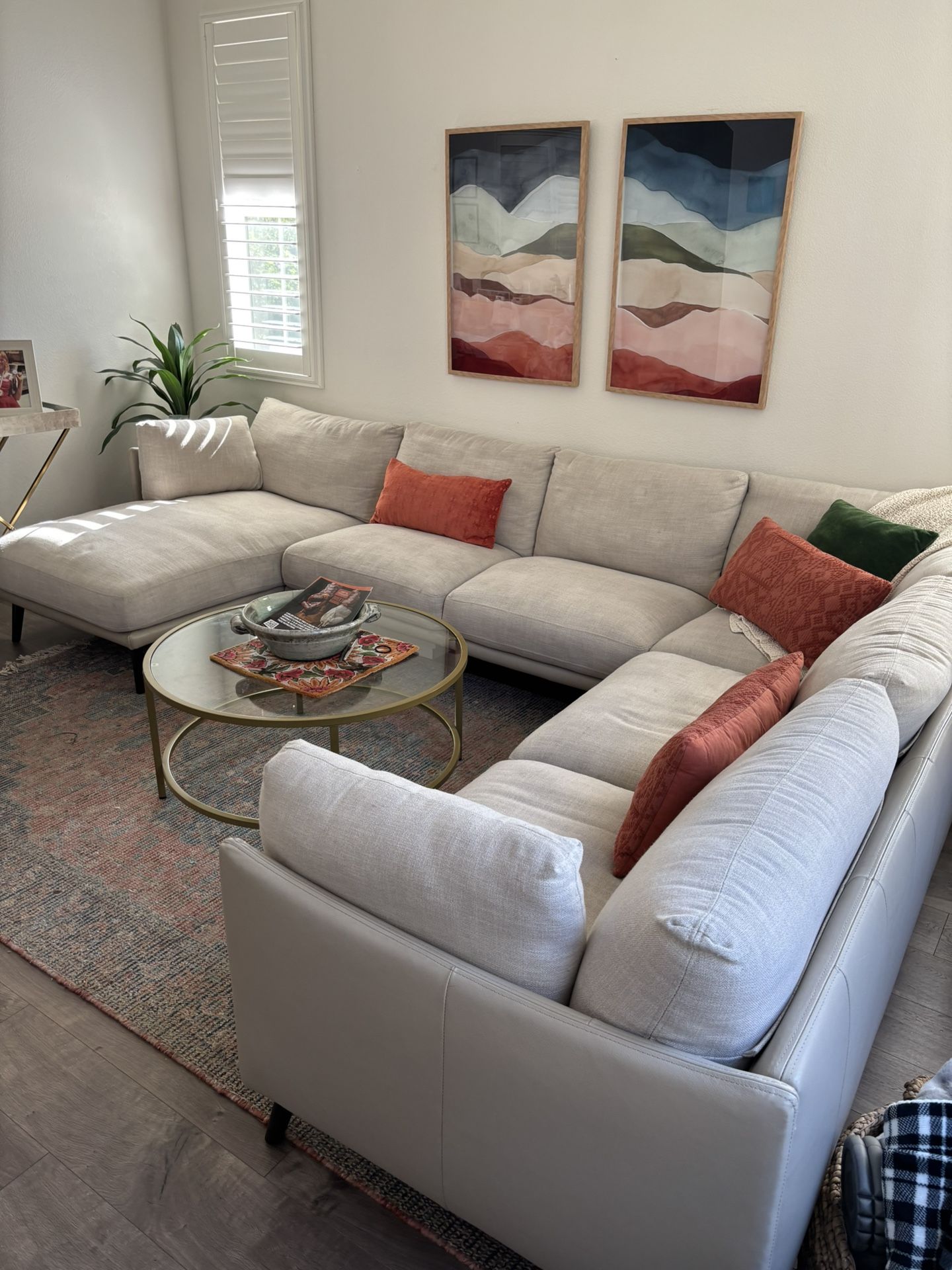 Large Beige/off White Sectional 