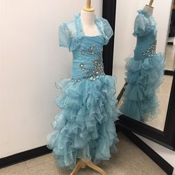 Hi Lo Little Girls Organza Dress