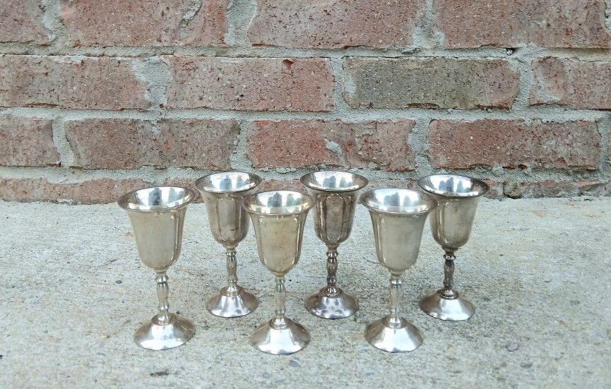 Vintage AMC Small Silver Plate Wine Goblets