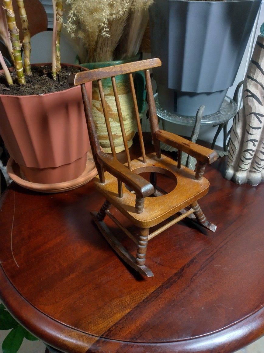 Vintage Plant Holder Rocking Chair