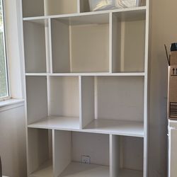 12-Cube Shelf Bookcase (White)