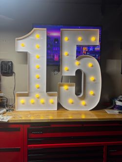 4ft Marquee Number 15 Light Up Sign