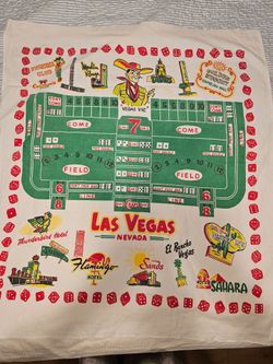 Vintage Las Vegas "Vegas Vic" Printed Tablecloth 32 x 35