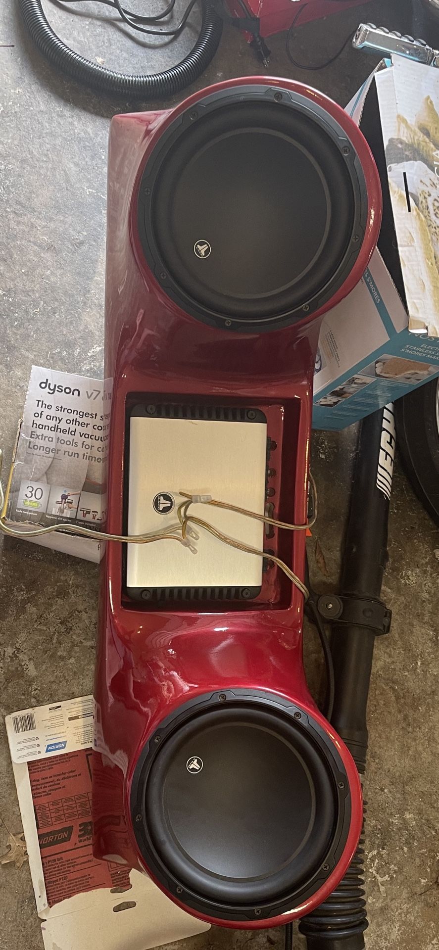 CUSTOM JL AUDIO CUSTOM PAINTED FIBERGLASS SUBWOOFER BOX FOR 2 10” JL Subs for Sale in