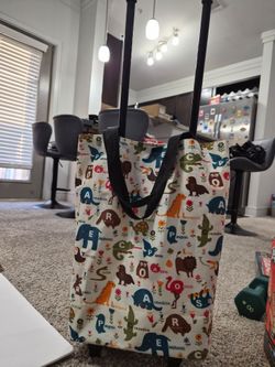 Cute Animal Alphabet Rolling Shopping Cart / Tote - $10