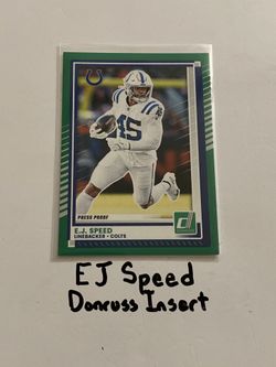 EJ Speed Indianapolis Colts LB Donruss Short Print Insert Card. 