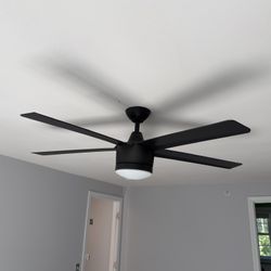 Merwry 52 in. Integrated LED Indoor Matte Black Ceiling Fan