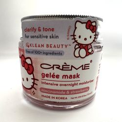 Hello Kitty Creme Gelee Mask Niacinamide Strawberry Overnight 2.36oz
