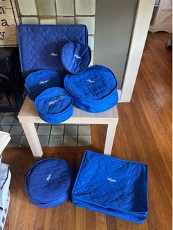 Hagerty Brand China Dishes Storage Set of 7 Blue