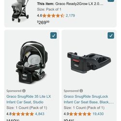 Grace Double Stroller W/ Base