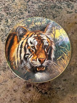 Decorative Tiger Portrait Collector Plate