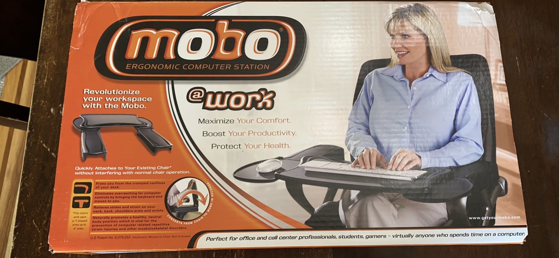 moergonomic MOMBOcomputer station.  Converts Your Chair Into a workstation!