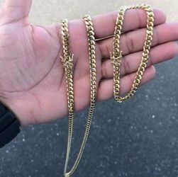 8MM Cuban Link Set 14K Gold Plated Doesn't Loses Color