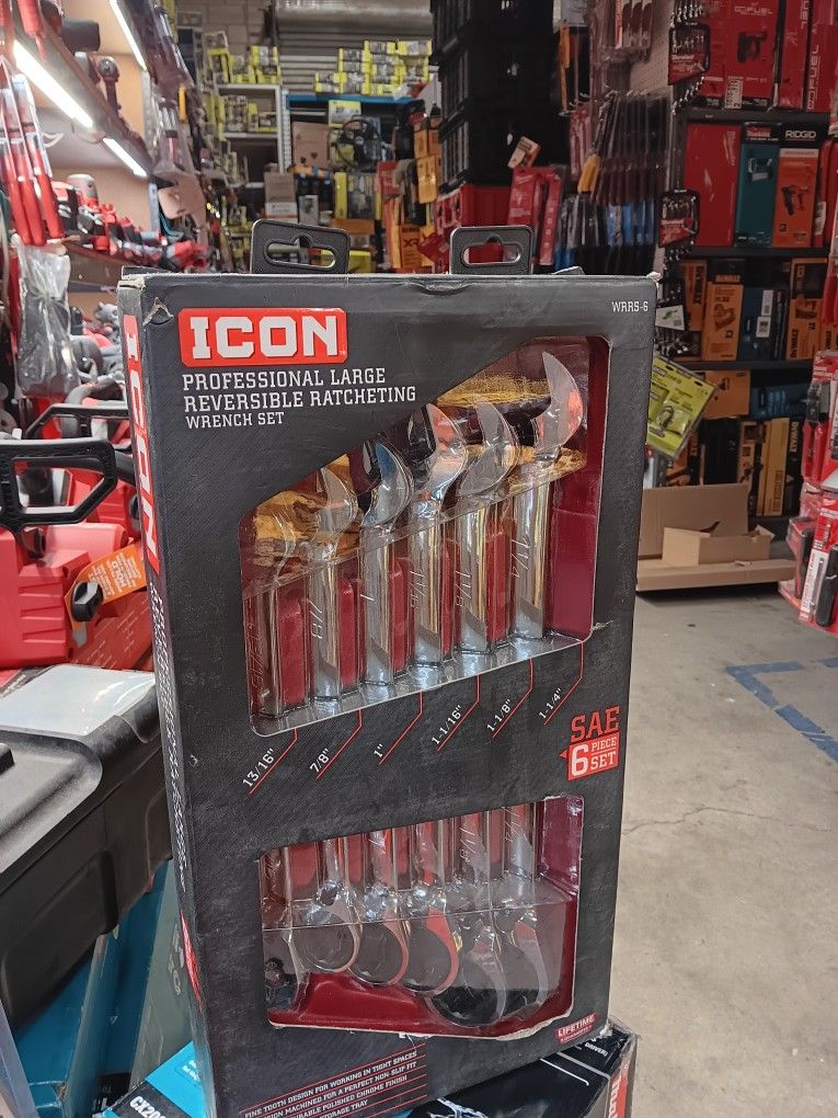 Icon Professional Large Reversible Ratcheting Wrench Set