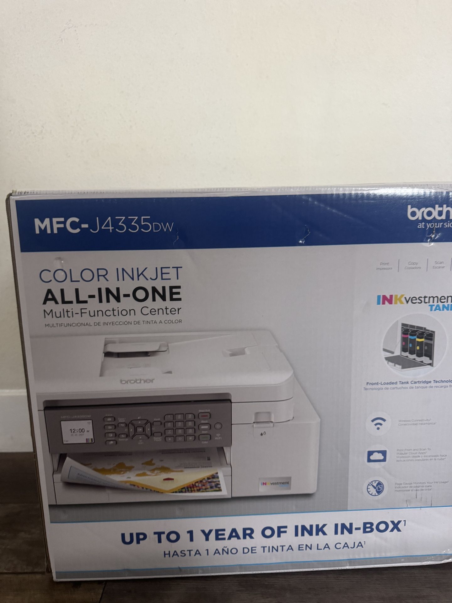 Brother MFC-J4335DW INKvestment Tank All-in-One Printer with Duplex and Wireless Printing Plus Up to 1-Year of Ink in-Box, Works with Alexa