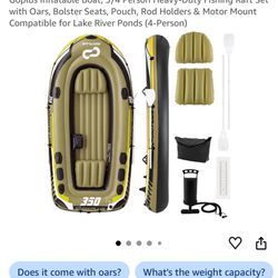 Brand New Goplus 4-Person Inflatable Fishing Boat - Unopened