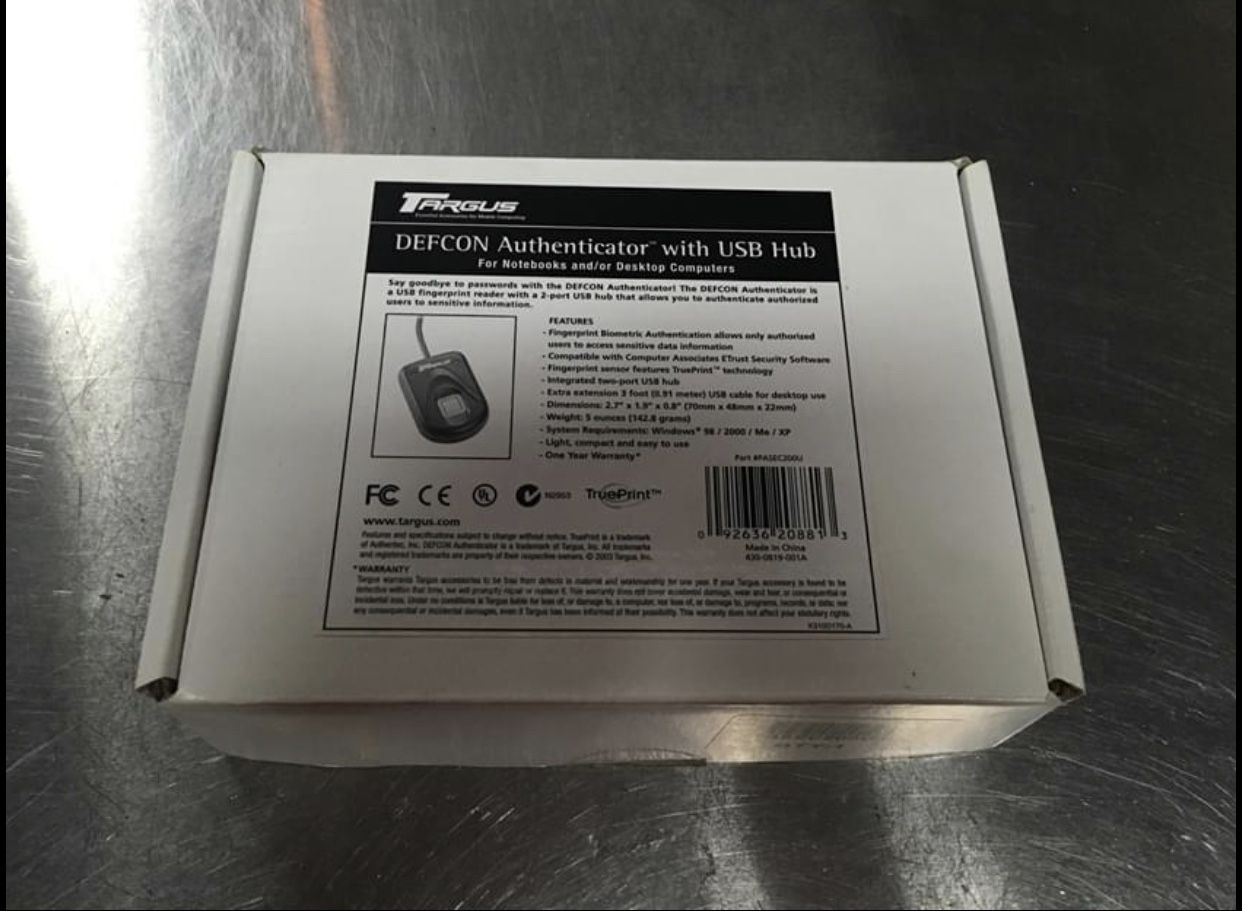 Targus Defcon Fingerprint Biometric Authenticator with USB Hub