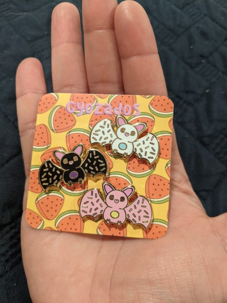 Cute Donut Bat Pins π©π¦