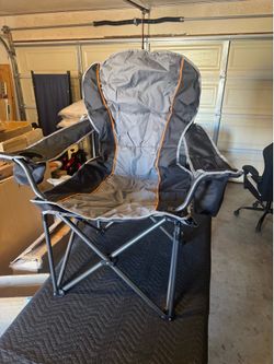 New heavy duty folding chair with cold bag $45
