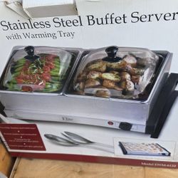 Elite BY MAXI MATICH GOURMET Stainless Steel Buffet Server with Warming Tray