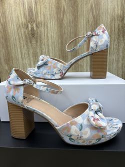 Floral Peep Toe Wedge Heels