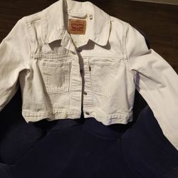 Women's White Denim Levi Jacket 