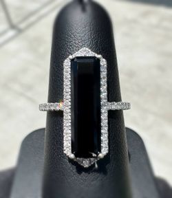 Jewelry 14k solid white gold onyx  stones natural diamonds 0.50CTW ring size 7.00