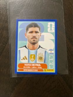 Rodrigo De Paul Blue Panini 2026 World Cup Sticker