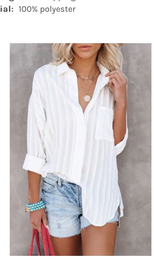 White Textured Buttons Pocketed Shirt