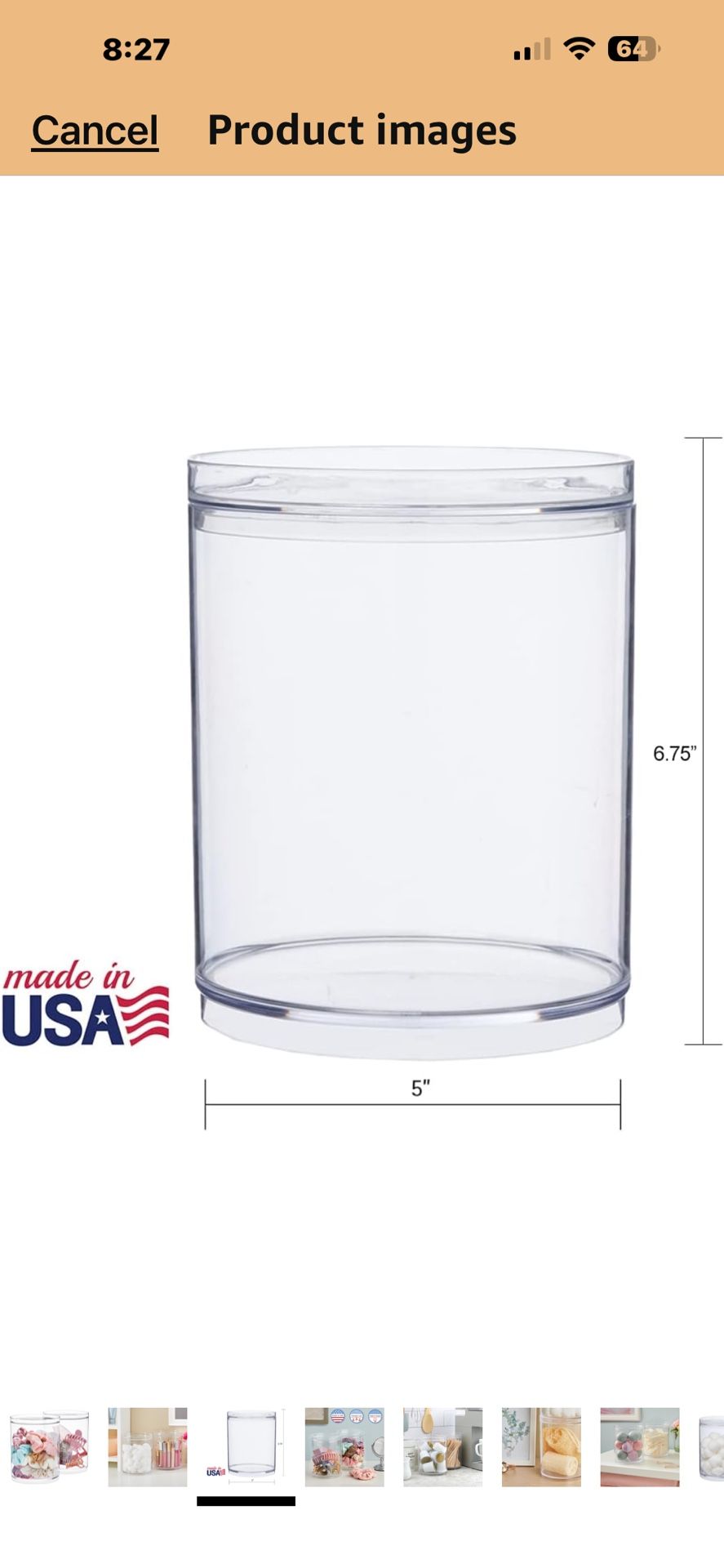 STORi Bella Tall Scrunchie Holder | Stackable Clear Plastic Container (Set of 2) Round Vanity Storage Organizers with Lids for Hair Accessories & Beau