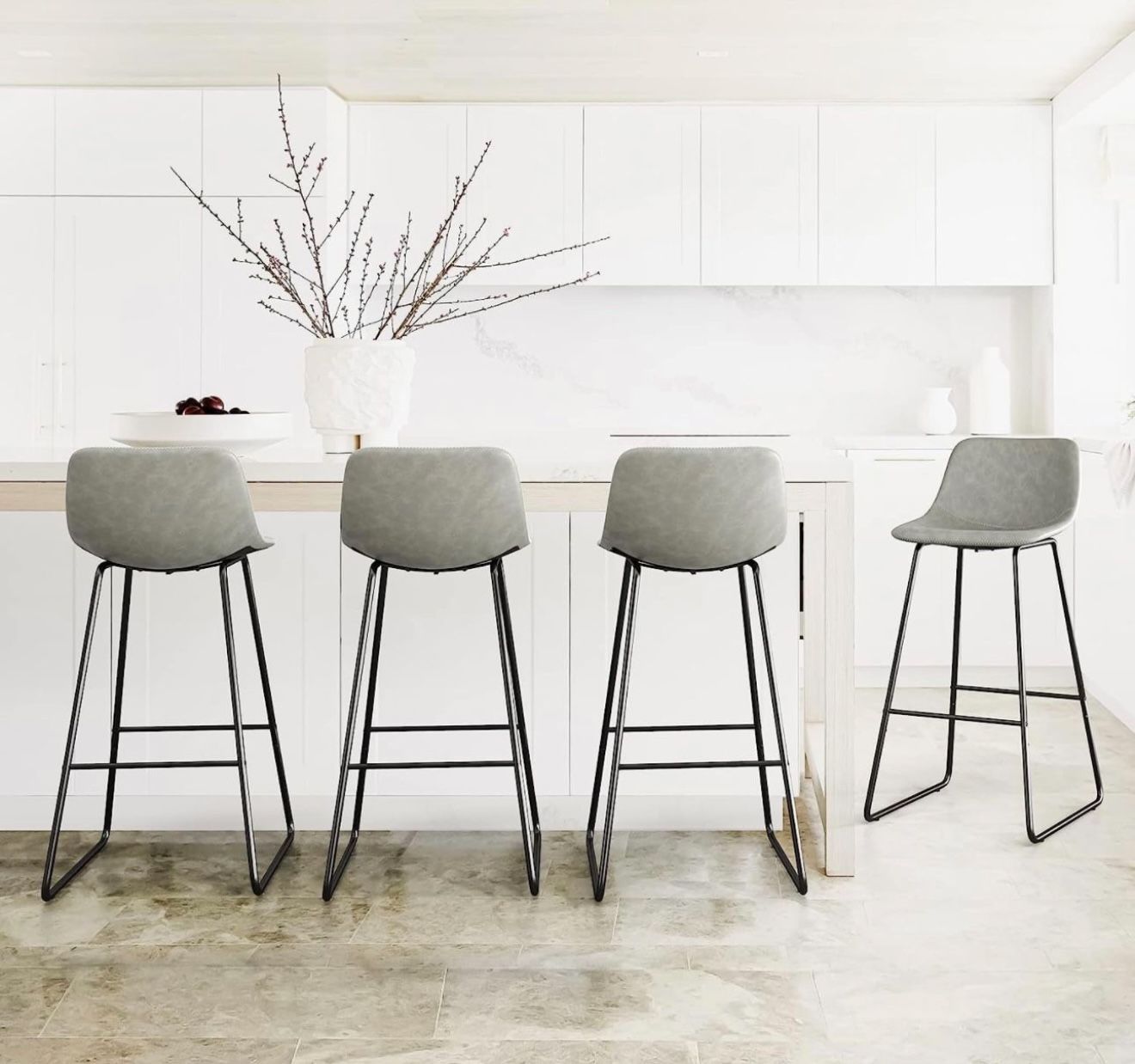 Modern Counter Height Barstools for High Table Kitchen Island Chair 30",Grey