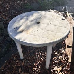 Patio Table, Chairs, Umbrella