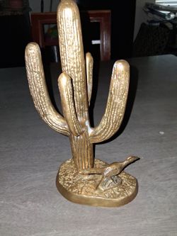 Brass Saguaro Statue (vintage)