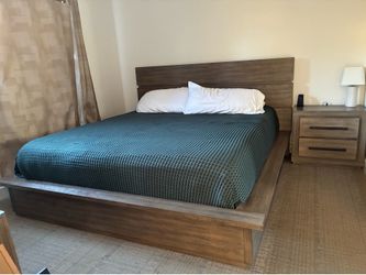1500- California king bed with mattress, three years old
