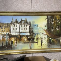 Mid Century Oil Painting Signed By Dale
