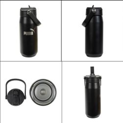 NEW PUMA Water Bottle Screw-on Lid Flip-up Straw Swivel Handle