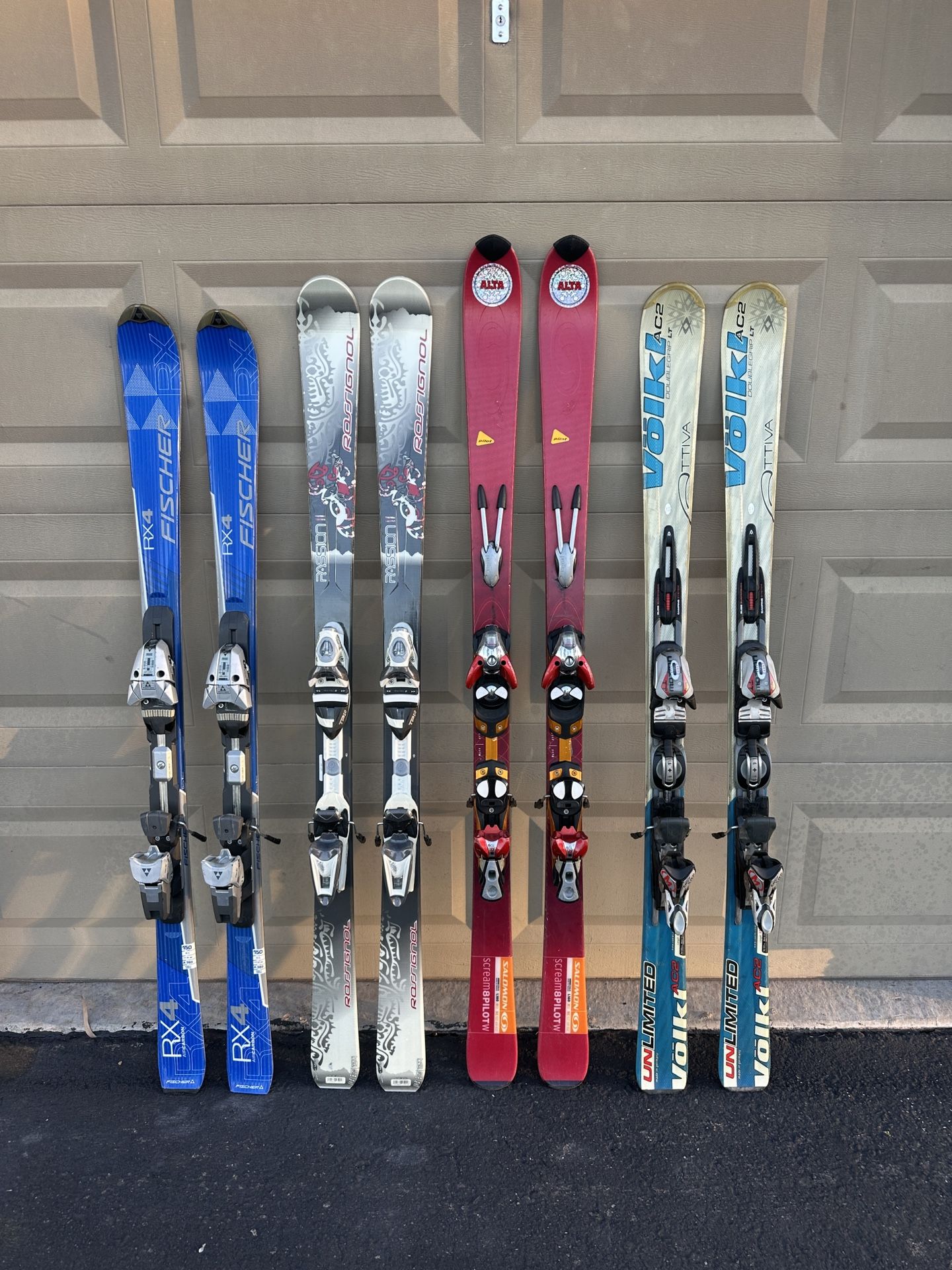 Lot Of Skis Fisher , Rossignol , Salomon , Volkl