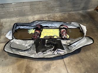 Solomon snowboard, Burton Bindings, Boats, Googles, Carrying Case