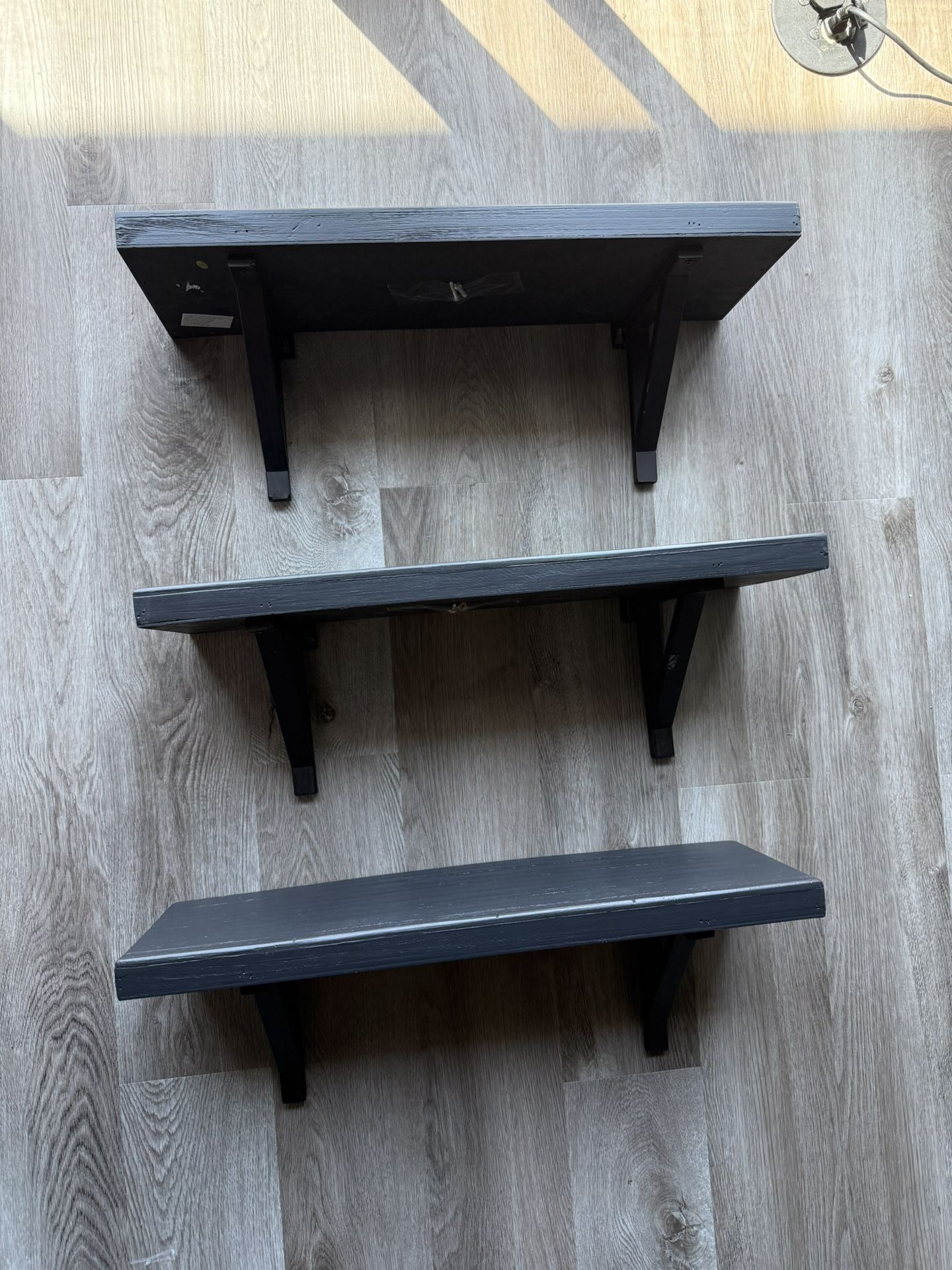 3 Black Wall Shelves