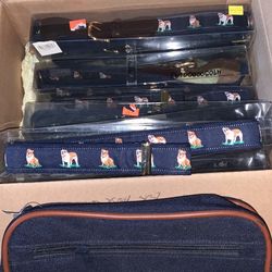 Pet Gift.. Clothing…Accessories Embroidered  Belts And Accessory Bag Bulldog Design ..$5 Each Item 