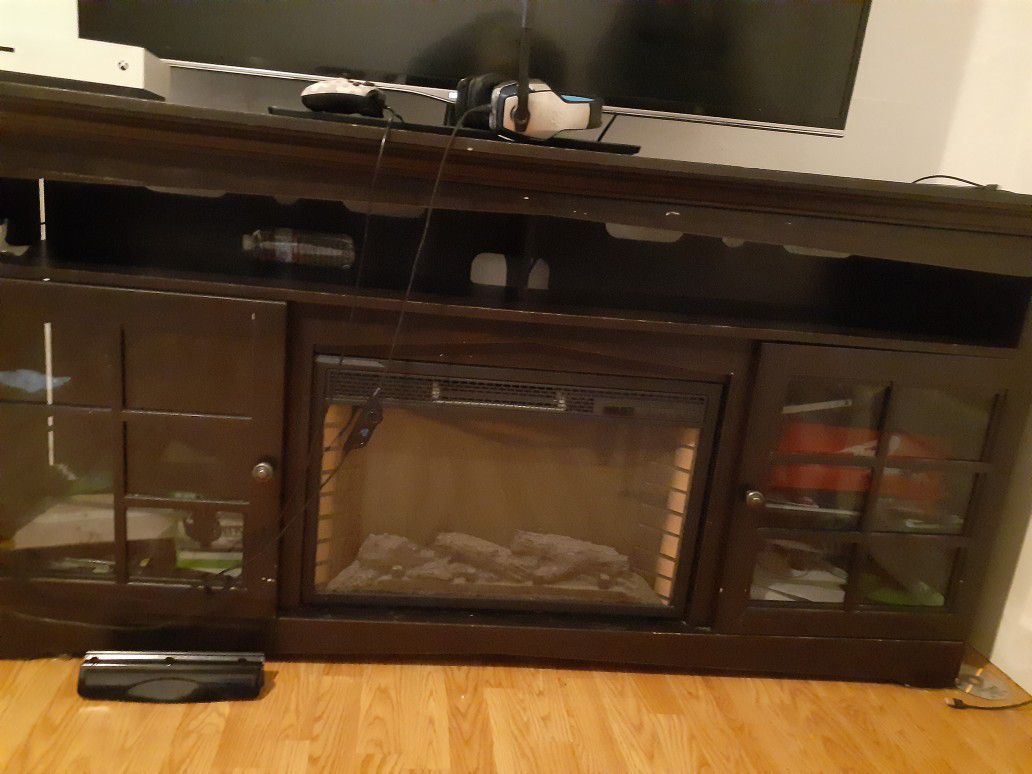 Electric fireplace TV stand