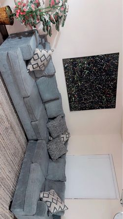 Gray Fabric Sectional Sofa (negotiable)