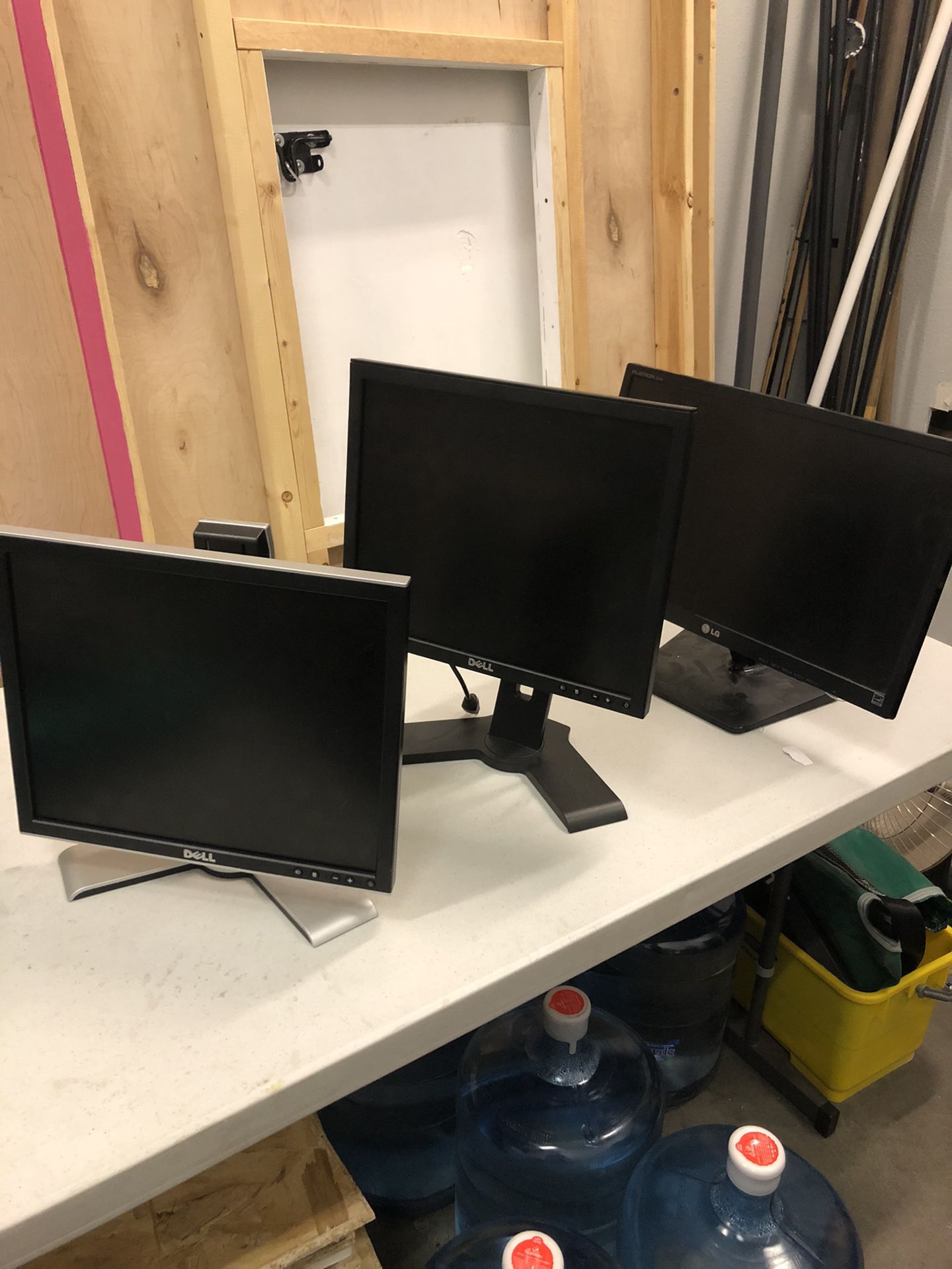 Computer Monitors (3; 1 LG and 2 Dell)