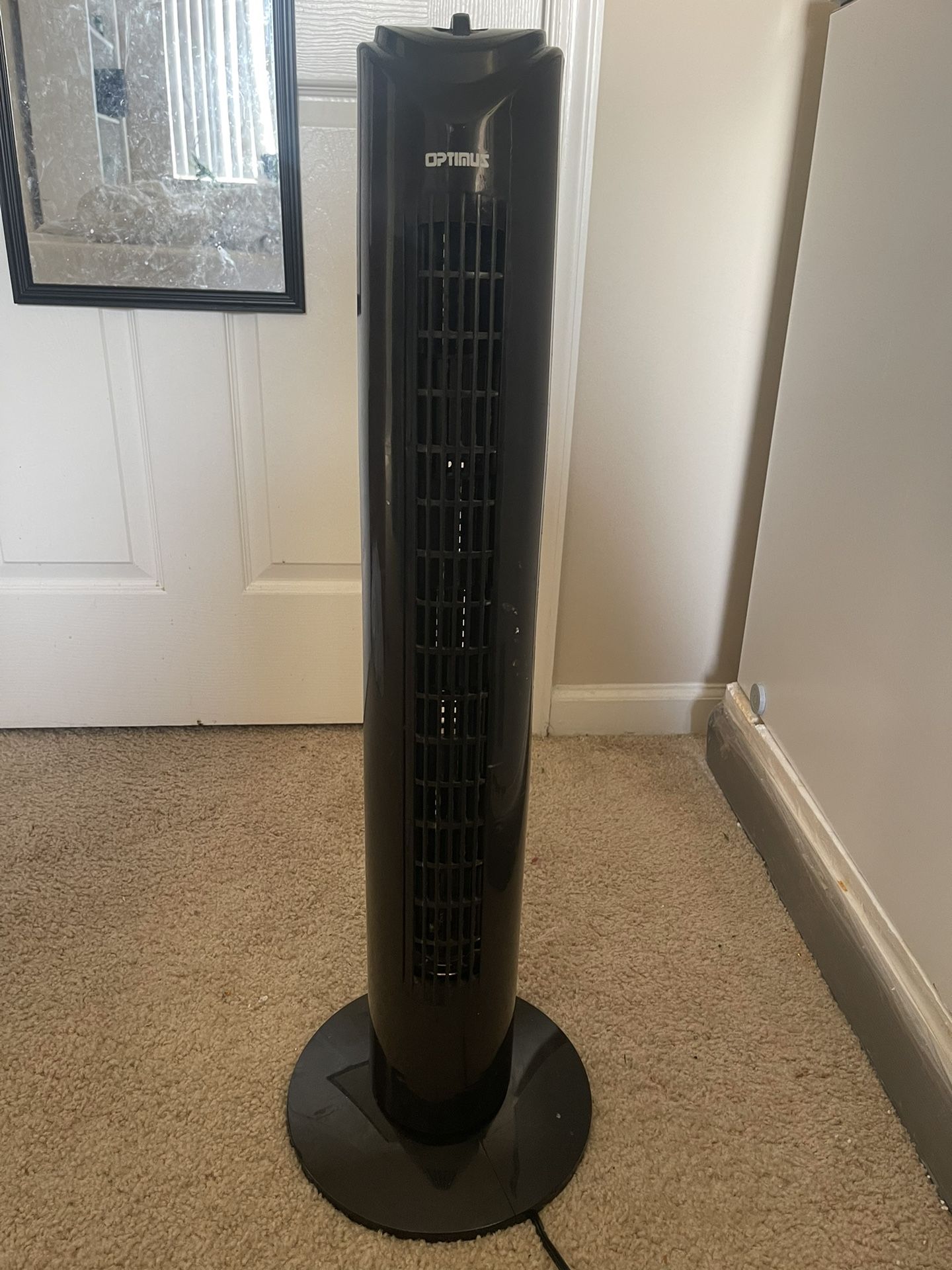 2 Optimus Oscillating Tower Fan Black